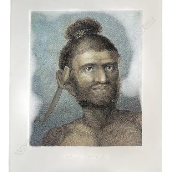 A Man of Mangea' John Webber (1751-93)/William Sharp (1749-1824), coloured engraving on paper, 1784, 386x200mm (sheet) 